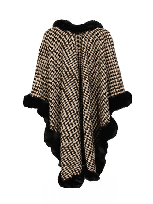 Cappa in pied de poule e faux fur BLUGIRL | PF5013 T030009E64